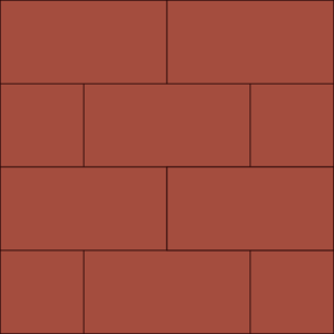 Clay brick paver running bond pattern by patio landscape designer Nest Outdoors